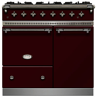 Lacanche Beaune LG962GCTDRBCHA Dual Fuel Range Cooker, Burgundy Red / Chrome Trim